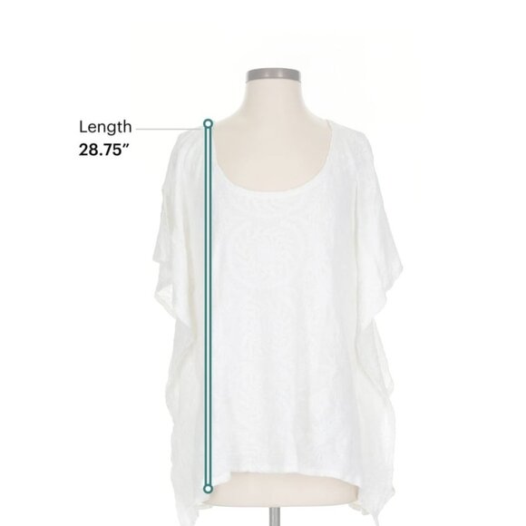 Chico's Sz S/M Embroidered Poncho Style Hi/Lo Boho Blouse - Picture 6 of 11